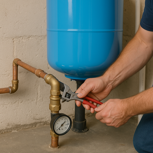 water pressure tank installation